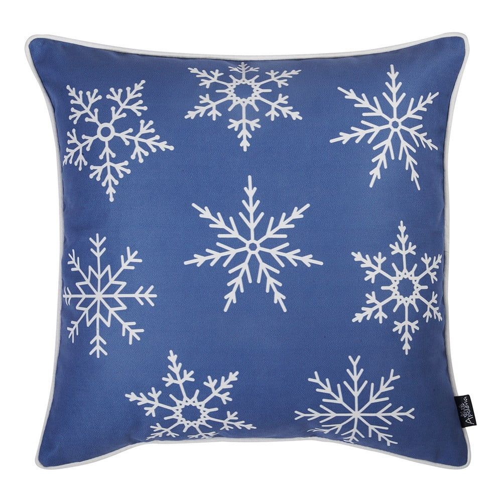 Modrá obliečka na vankúš s vianočným motívom Mike & Co. NEW YORK Honey Snowflakes, 45 × 45 cm - Bonami.sk