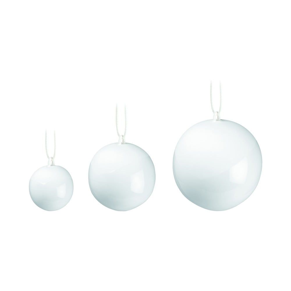 Súprava 3 bielych vianočných ozdôb na stromček z kostného porcelánu Kähler Design Nobili - Bonami.sk
