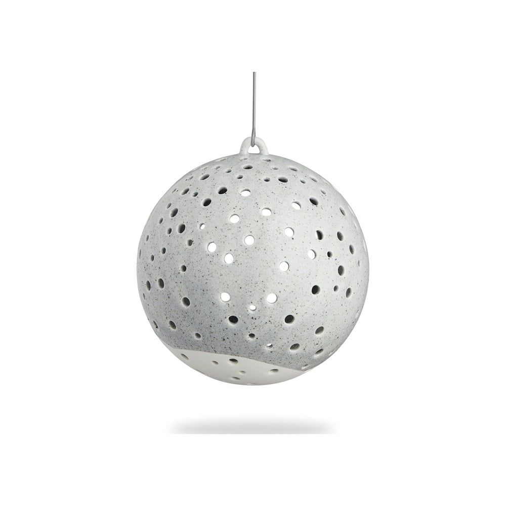 Sivý vianočný závesný svietnik z kostného porcelánu Kähler Design Nobili, ⌀ 12 cm - Bonami.sk