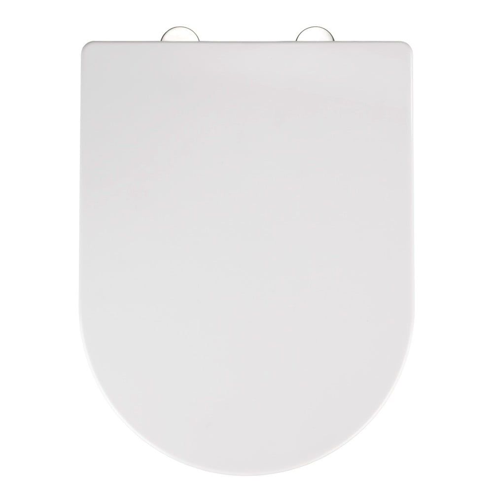Biele WC sedadlo s jednoduchým zatváraním Wenko Calla, 47 × 35,5 cm - Bonami.sk