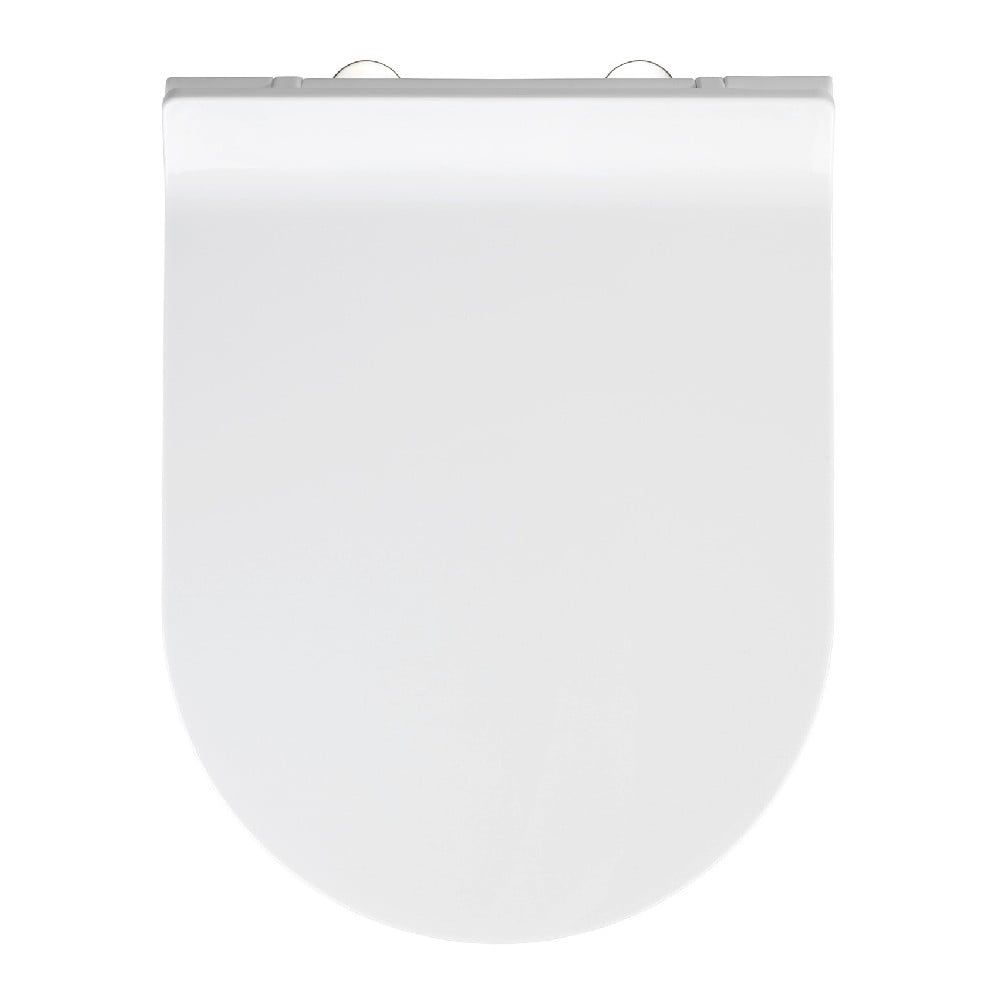 Biele WC sedadlo s jednoduchým zatváraním Wenko Habos, 46 × 36 cm - Bonami.sk