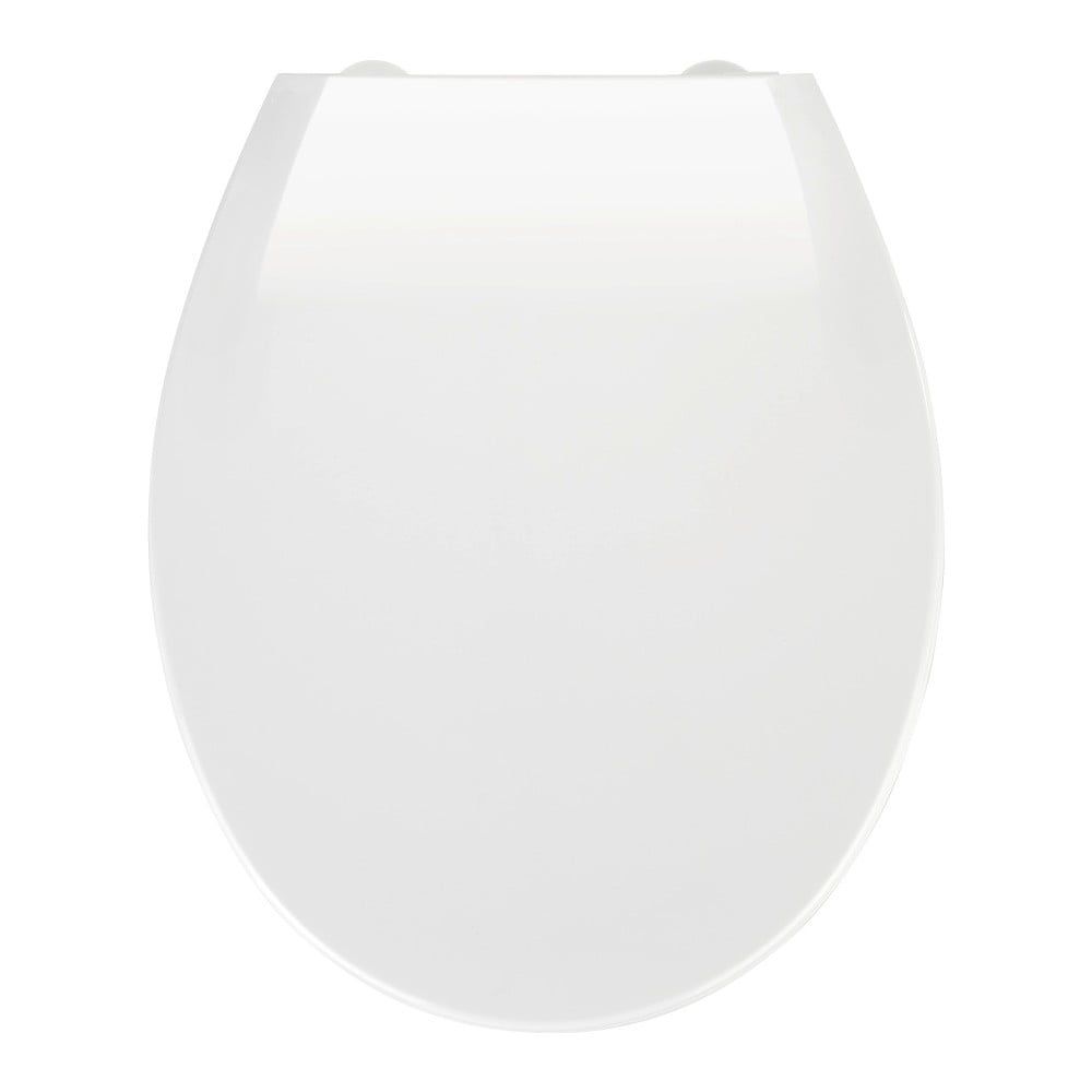 Biele WC sedadlo s jednoduchým zatváraním Wenko Kos, 44 × 37,5 cm - Bonami.sk