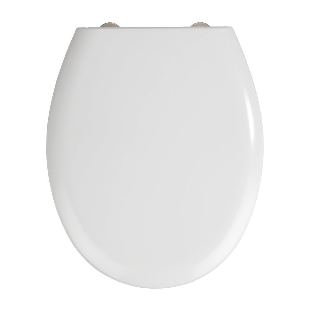 Biele WC sedadlo s jednoduchým zatváraním Wenko Rieti, 44,5 x 37 cm - Bonami.sk