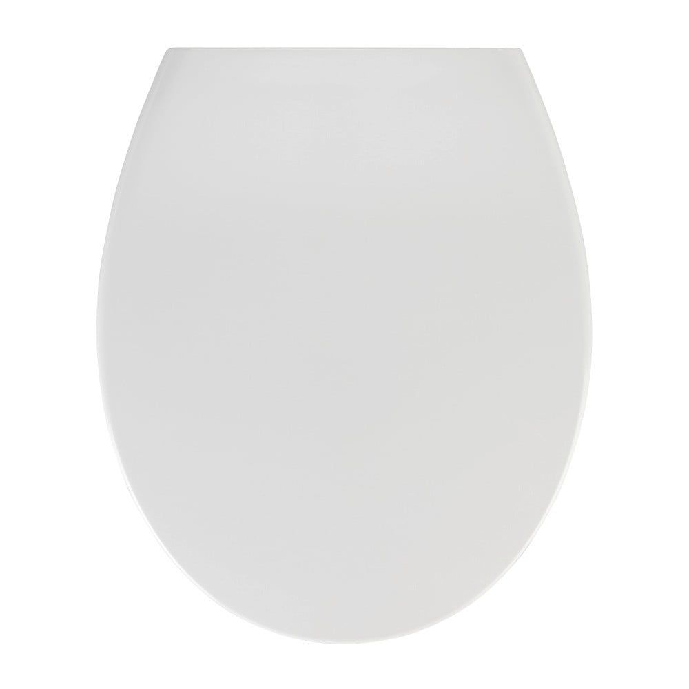 Biele WC sedadlo s jednoduchým zatváraním Wenko Samos, 44,5 x 37,5 cm - Bonami.sk