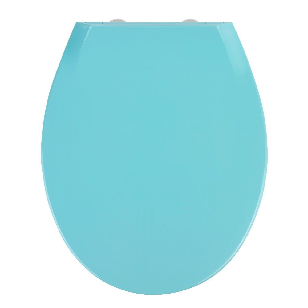 Modré WC sedadlo s jednoduchým zatváraním Wenko Kos, 44 × 37,5 cm - Bonami.sk