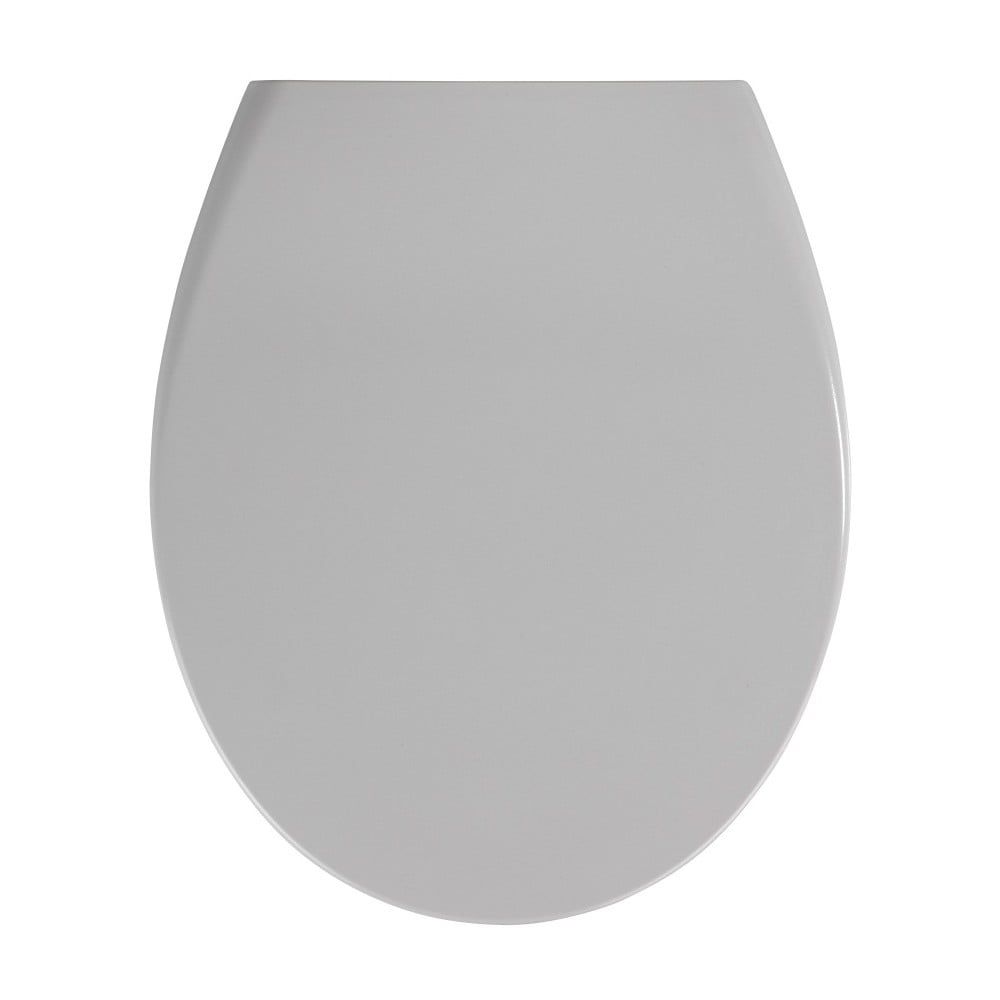 Sivé WC sedadlo s jednoduchým zatváraním Wenko Samos, 44,5 x 37,5 cm - Bonami.sk