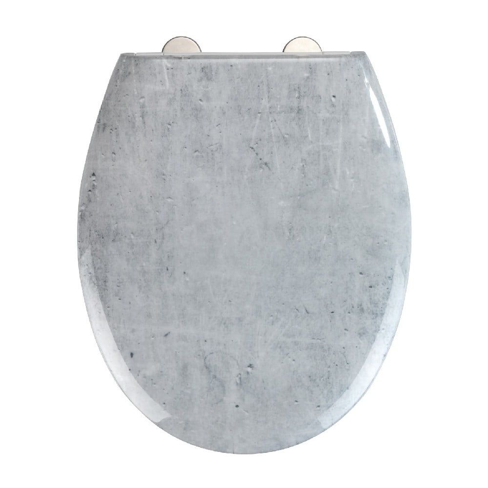 WC sedadlo s jednoduchým zatváraním Wenko Easy Concrete, 44,5 × 37 cm - Bonami.sk