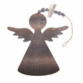 Drevená závesná ozdoba v tvare anjela Dakls, dĺžka 20,5 cm Bonami.sk