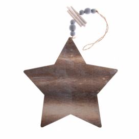Drevená závesná ozdoba v tvare hviezdy Dakls, dĺžka 22,5 cm Bonami.sk