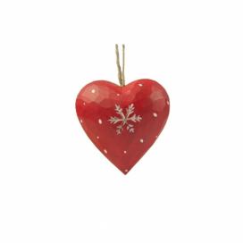 Závesná dekorácia Antic Line Heart with snowflake in red Bonami.sk