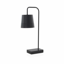 Čierna stolová lampa s mramorovým podstavcom Geese, výška 48 cm
