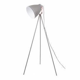 Sivá stojacia lampa s detailmi v medenej farbe Leitmotiv Mingle