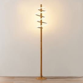 Lucande Lucande Milora LED stojaca lampa, svetlý dub