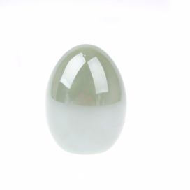 Zelené dekoratívne keramické vajíčko Dakls Easter Egg, výška 8 cm