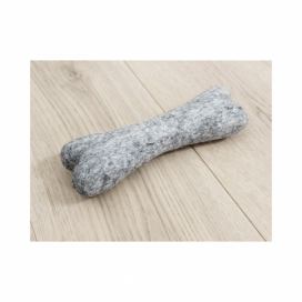 Oceľovosivá zvieracia vlnená hračka v tvare kosti Wooldot Pet Bones, dĺžka 22 cm