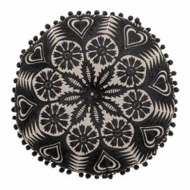 Čierno-béžový dekoratívny vankúš Bloomingville Mandala, ø 36 cm Bonami.sk
