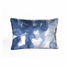 Modrý zamatový vankúš Velvet Atelier, 50 x 35 cm