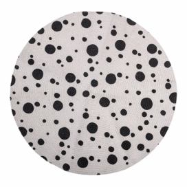 Detský čierno-biely koberec Bloomingville Dots, ⌀ 80 cm Bonami.sk