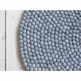 Oceľovosivý guľôčkový vlnený koberec Wooldot Ball rugs, ⌀ 140 cm Bonami.sk