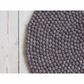 Orechovohnedý guľôčkový vlnený koberec Wooldot Ball rugs, ⌀ 120 cm Bonami.sk