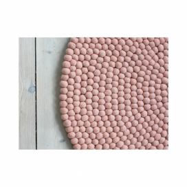 Pastelovočervený guľôčkový vlnený koberec Wooldot Ball rugs, ⌀ 90 cm Bonami.sk