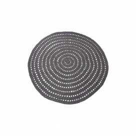 Tmavosivý kruhový bavlnený koberec LABEL51 Knitted, ⌀ 150 cm Bonami.sk