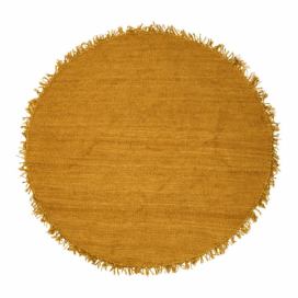 Žltý jutový koberec Bloomingville Sun, ⌀ 150 cm