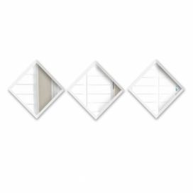 Súprava 3 nástenných zrkadiel s bielym rámom Oyo Concept Luna, 24 x 24 cm