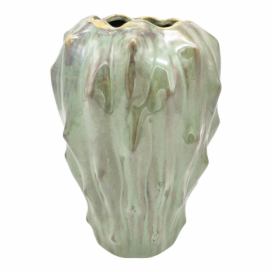 Zelená keramická váza PT LIVING Flora, výška 23,5 cm