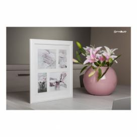 Biely rámček na 4 fotografie Styler Malmo, 39 × 39 cm