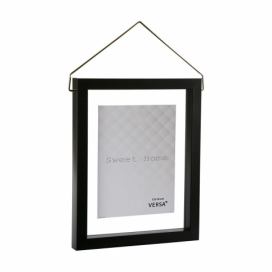 Čierny závesný fotorám VERSA, na fotografii 13 × 18 cm