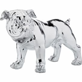 Dekoratívna soška psa v striebornej farbe Kare Design Bulldog