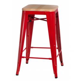  Barová stolička Paris Wood 75cm červená sosna prírodné