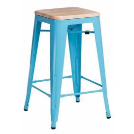Barová stolička Paris Wood 75cm modrá sosna prírodné