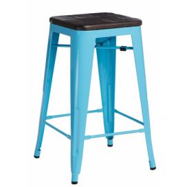  Barová stolička Paris Wood 75cm modrá sosna kartáčovaná