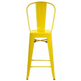  Barová stolička Paris Back žltá inšpirovaná Tolix