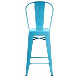  Barová stolička Paris Back modrá inšpirovaná Tolix