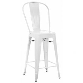  Barová stolička Paris Back biela inšpirovaná Tolix