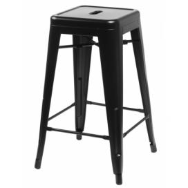  Barová stolička Paris 66cm čierna inšpirovaná Tolix