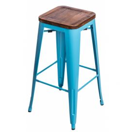  Barová stolička Paris Wood 75cm modrá sosna
