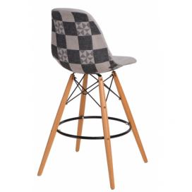  Barová stolička P016V Pattern sivá patchwork
