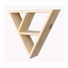 Nástenná polica z dreva Simple Triangle