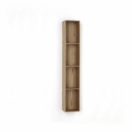 Drevená polička s 4 úložnými priestormi Tomasucci Billa, 120 × 15 × 20 cm