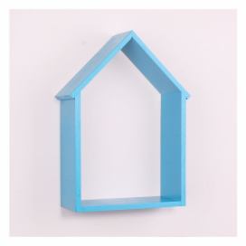 Modrá drevená nástenná polička North Carolina Scandinavian Home Decors House