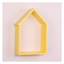 Žltá drevená nástenná polička North Carolina Scandinavian Home Decors House