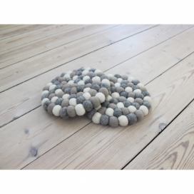 Svetlá sivo-biela guľôčková podložka z vlny Wooldot Ball Coaster, ⌀ 20 cm