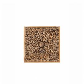 Nástenná dekorácia z recyklovaného tíkového dreva WOOX LIVING Queendom, 70 × 70 cm
