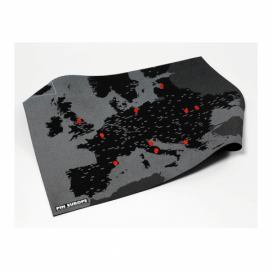 Čierna nástenná mapa Európy Palomar Pin World, 100 x 80 cm\r