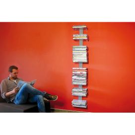 Radius design cologne Knihovna na časopisy 8 poliček RADIUS DESIGN (BOOKSBAUM MAGAZINE WALL BIG silver 746C) strieborná