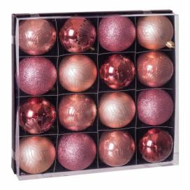 Sada 16 ružových vianočných ozdôb Unimasa Copper
